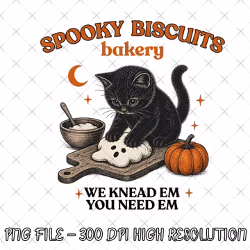 Kitty Biscuits Shirt Spooky Season Tee Black Cat Halloween Fall PngVintage Baking Pumpkin Png Cat Lover Fall Gift
