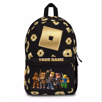 Robux Backpack | Roblox Schoolbag - Customizable, 1.3lbs School Bag, Back to School | 2019 Robux coin, Roblox Classic