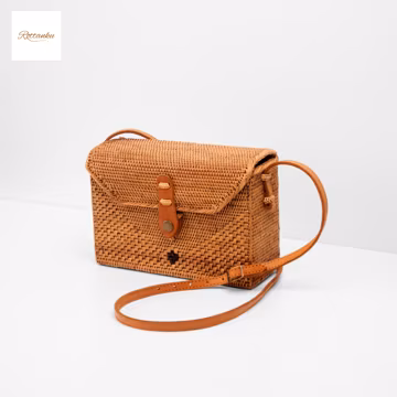 Envelope Rattan Bag - Trendy Handmade Summer Bag - Women Straw Bag - Gift For Her - Crossbody Beach Bag - Bali Rattan Purse - Woven Boho Bag