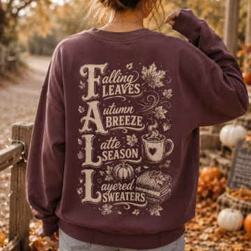 Fall PNG SVG | Cozy Season Png | Autumn Breeze Sweater Weather Png | Fall Shirt Png Dtf Transfers