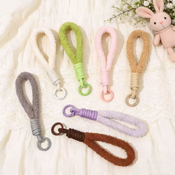 Braided Phone Wrist Strap, Colorful Plush Lanyard, Keychain Strap, Water Bottle Holder Strap, Cute Phone Charm, Everyday Accessory