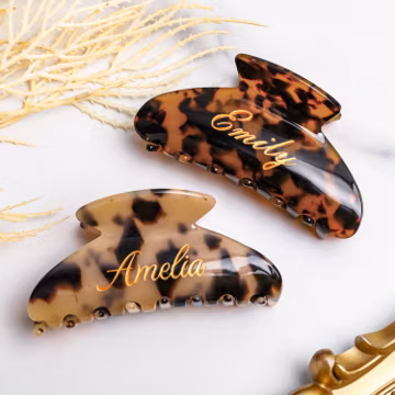 Personalized Name Hair Claw Clip, Acetate Acrylic Wedding Accessory, Bridesmaid Gift Claw Clip