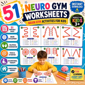 Kids brain games, brain gym for kids, brain gym workbook, montessori, special education teacher, preschool curriculum, child development