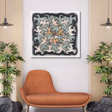 Sun and Moon by Maurits Cornelis Escher Poster Print Art Canvas,Reproduction Print,Abstract Wall Art,Modern Prints,Expressionism Art Print
