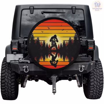 Big Foot Heart Gesture Spare Tire Cover – Waterproof UV Resistant Protector with Camera Hole