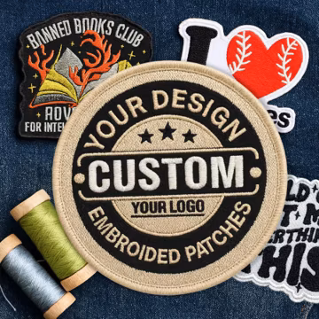 Custom Embroidered Patch ā Upload Your Logo, Name or Quote | Iron On, Sew On, Hook & Loop Velcro Patches for Hat, Jacket, Backpack, Gift