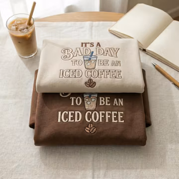 Embroidered It's A Bad Day To Be Iced Coffee Sweatshirt – Coffee Lover Apparel