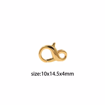 18K Gold Filled Infinity Lobster Clasp,Dainty Carabiner Clasp,Lobster Spring Buckle for DIY Jewelry Necklace Bracelet