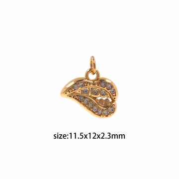 18K Gold Filled Lip Pendant,CZ Micro Pave Lip Charm Earrings Necklace for DIY Jewelry Making Supply