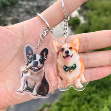 Custom Dog Keychain, Personalized Pet Photo Keychain, Pet Portrait Keychain, Cat Memorial Gift, Gift for Pet Lovers, Cat Keychain
