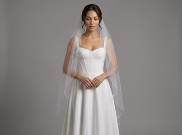 Cascade Wedding Fingertip Cathedral Veil: Soft Tulle Angel Cut Bridal Veil