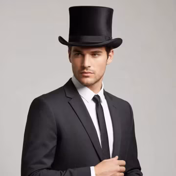 Men's Black Silk Top Hat Victorian Formal Wedding Steampunk Costume Hat