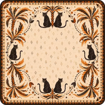 Spotted Black Leopard Mahjong Mat, Bohemian Design Playmat, Decorative Table Cover