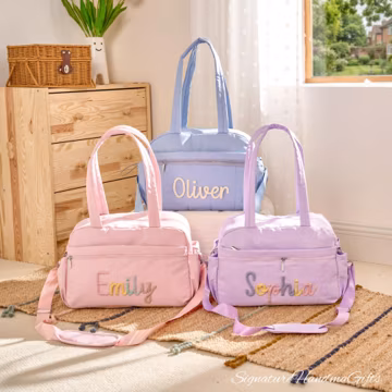 Personalized Duffle Bag : Signature Cheer & Dance Overnight Bag, Weekender Bag with Waterproof Pocket, Hand Stitched Gifts for Her