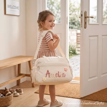 Personalized Duffle Bag : Signature Cheer & Dance Overnight Bag, Weekender Bag with Waterproof Pocket, Hand Stitched Gifts for Her