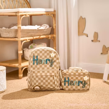 Personalized Kids Backpack & Lunchbox Set | Custom Embroidered Names | Adorable Animal Charms | Back to School Gifts