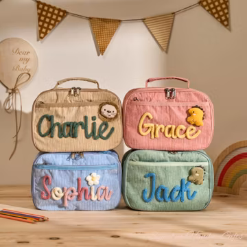 Personalized Kids Lunchbox | Custom Embroidered School Lunch Bags | Ideal for Back to School Gifts | Perfect for Boys and Girls