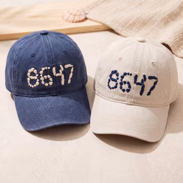 Embroidered Baseball Cap, Custom Number 8647, Cotton, Adjustable Fit