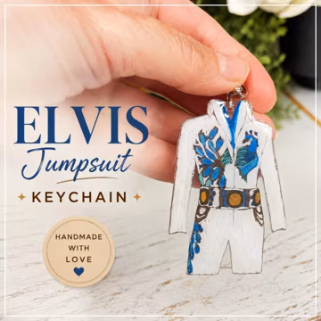 Peacock Jumpsuit Charm | Handmade Lanyard Charm | Purse Charm | Keychain Accessory | Elvis Inspired Gift