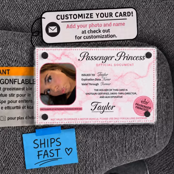 Custom Passenger Princess Card Visor Clip License | Car Decor Gift for Her | Girlfriend Photoframe