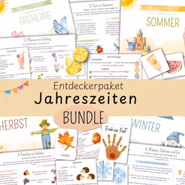 Jahreszeiten BUNDLE | Entdeckerpaket Projektmappe Kindergarten | Montessori Material Tiere Natur Basteln Bildkarten | PDF