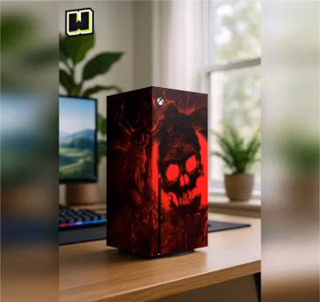 Xbox Series X Skin Wrap – Customisable Gears Skull Vinyl Decal For Xbox Series X Gaming Console