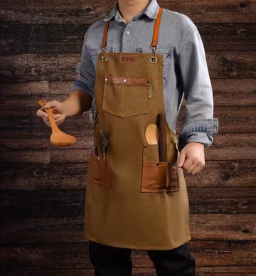 Custom Canvas Apron, Personalized Handmade Gift, Water-Resistant
