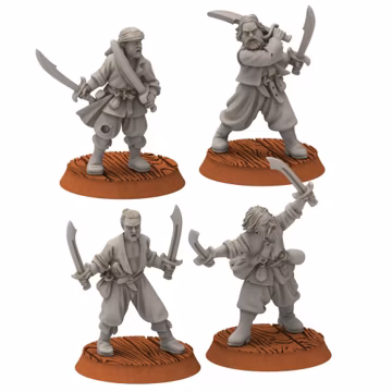 Corsairs - Pirates with 2 Handweapons - Draxis - Medbury miniatures
