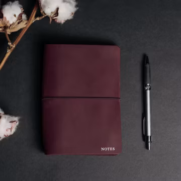 Refillable Journal Cover A6 A5 A4 B6 B5 Custom Leather Planner Cover, Burgundy Travelers Notebook Cover, Personalized Coworker Gift Women