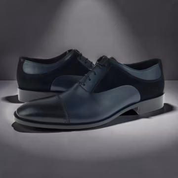 Alex D "Lawton" Cap Toe Oxford, Men's Formal Dress Shoes, Navy/Black