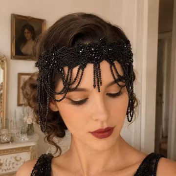 1920s Rhinestone Headband | Art Deco Bridal Hair Accessory | Vintage Flapper Headpiece | Masquerade & Renaissance Ball Costume