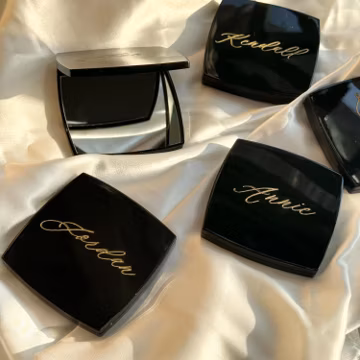 Custom Engraved Mirror, Personalized Hair Clip Claw, Engraved Compact Mirror, Engraved Name Hair Clip