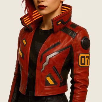 Handmade Sci Fi Leather Jacket, Futuristic Tech Wear for Gamers & Cosplay, Unique Streetwear Gift Idea