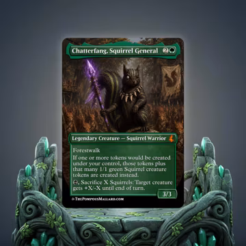 Chatterfang Squirrel General Proxy (Spear Wielding) | Custom Art MTG Proxies - Compatible with Magic: The Gathering