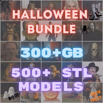 Halloween Bundle 3D Print STL Models, Digital Files Set With Horror Designs