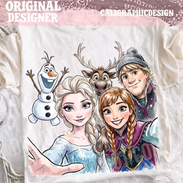 Winter Princess Selfie PNG, Snow Sisters Clipart, Cartoon Ice Queen Illustration, Holiday Character Group Design