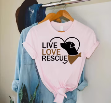 Dog Adoption T Shirt,Live Love Rescue, Dog Rescue Shirt,Adopt Don't Shop Animal Rescue Tshirt, Adoption Gifts,Rescue Pets,Gift for Dog Lover