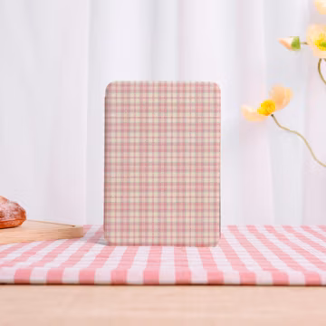 Simple Pink Plaid Kindle Case Auto Wake/Sleep Case for Kindle 12th,with Back Clear,Best Gift for Book Lover,Paperwhite 11/12th,Gift for Her