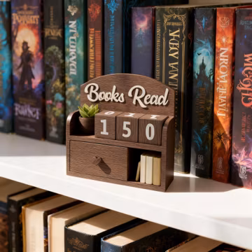 Colorful 3D-Printed Book Tracker - Book Lovers Gift, Books Read This Year, Bookshelf Decor, Track Your Reading Journey in Style
