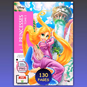 Digital - Disney Mystery Coloring Book - Princesses Volume 2 (color by numbers, coloring pages, adult coloring) PDF + PNG