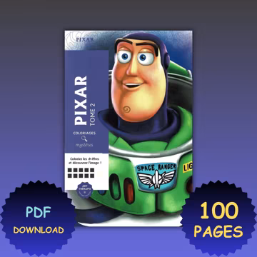 Buzz Lightyear Color By Number Book | Disney Pixar Activity (Digital Download)