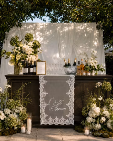 Personalized Lace Wedding Bar Sign, Wedding Lace Bar Banner, Signature Cocktail & Drink Menu, Lace Sign for Wedding, Anniversary, Birthday