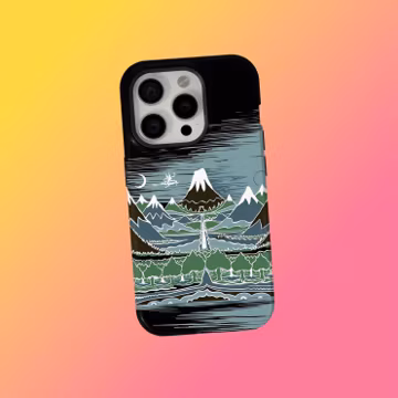 A Halflings journey on a mountain path through an elven wood in the style of J.R.R.Tolkien Phone Case, iPhone 17 16 15 14 13, Samsung S25