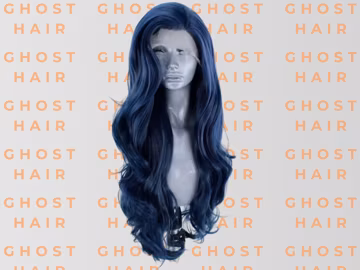 Dark Blue Body Wave Lace Front Wig โ Synthetic Heat Resistant Wig with Baby Hair for Women Cosplay & Daily Wear