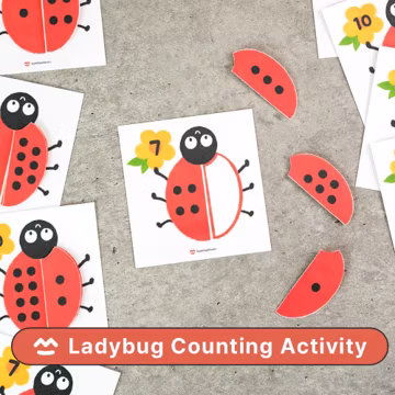 Ladybug Counting Activity – Printable Number Matching Game for Toddlers & Preschool Math