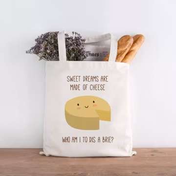 Foodie Gift, Funny Tote Bag, Gift for Foodie, Cheese Tote, Eco Friendly Gift, Sustainable Gifts For Her, Environmentally Friendly Gifts