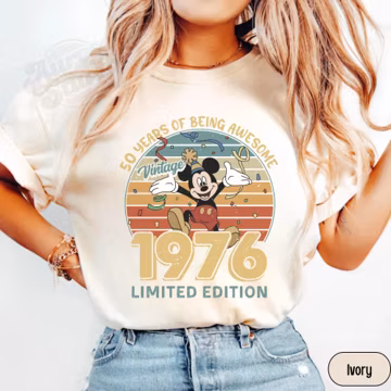 Comfort Colors® 50th Birthday Disney Trip Shirt, 1976 Limited Edition Mickey T-shirt, Disneyland Birthday Trip Retro Mickey Tee