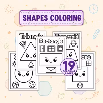 19 Shapes Coloring Pages for Kids – Printable Shapes Learning Activity