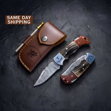 Tattooist Gifts, Handmade Damascus Knife, Personalized Folding Knife, Custom Tattoo Artist Gift, Retirement Gifts, Gift for Men, Boyfriend