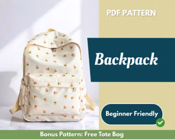 Backpack Sewing Pattern | Bag Pattern | Beginner Pattern | Easy Backpack Pattern | Sewing Pattern | PDF Sewing Pattern | Easy Bag Pattern